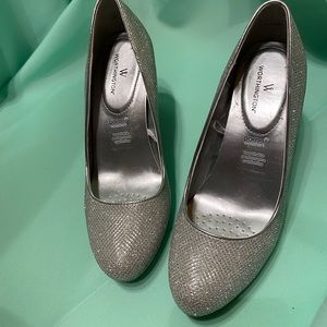 Silver sparkle wedding heel